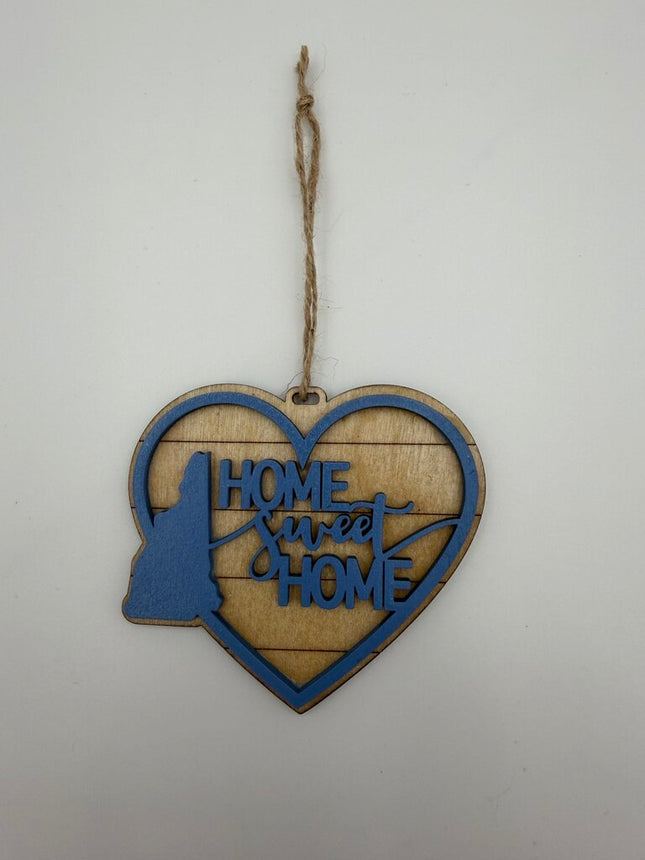 NH HSH Blue/Natural Layered Wood Ornament