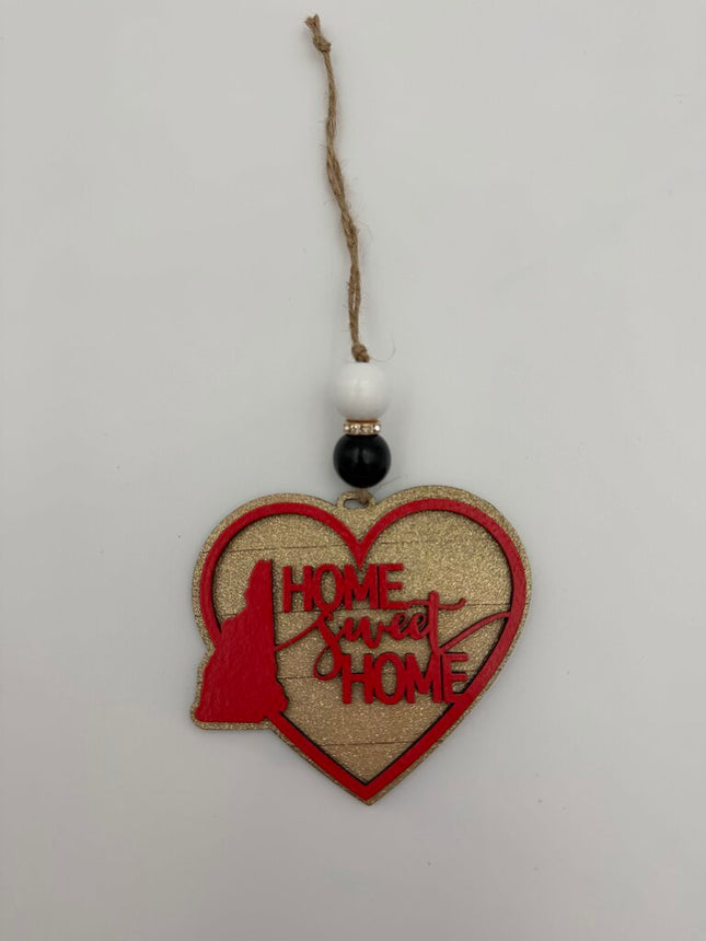 NH HSH Red/Gold Layered Wood Ornament