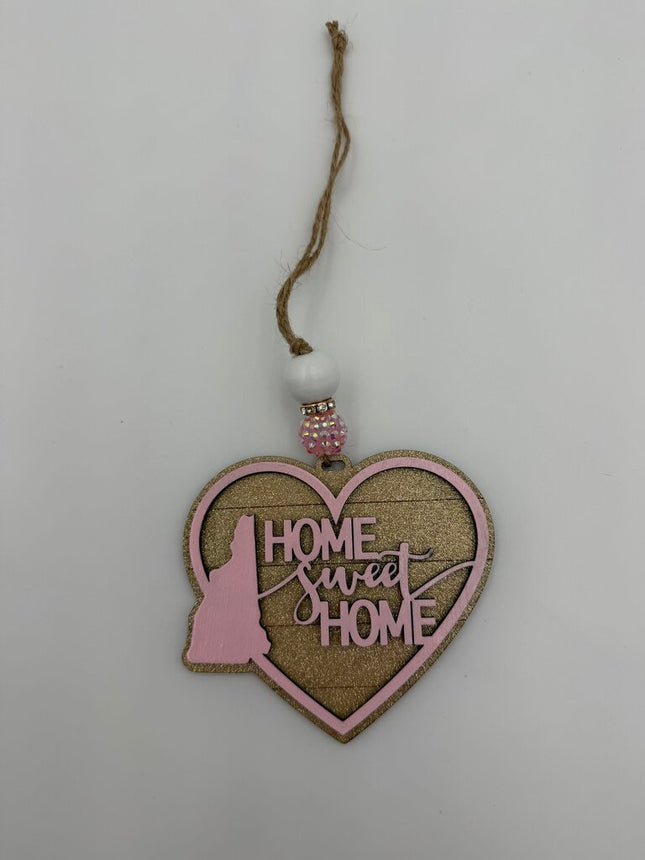 NH HSH Pink/Gold Layered Wood Ornament
