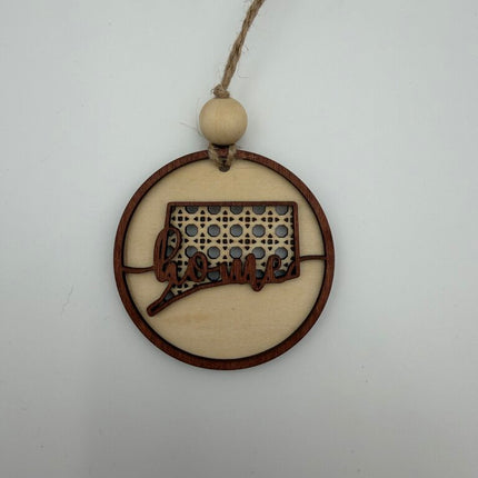 Connecticut Rattan Wood Ornament