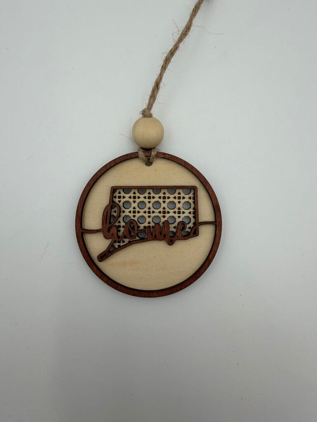 Connecticut Rattan Wood Ornament