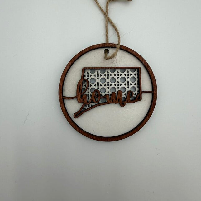Connecticut Rattan Wood Ornament