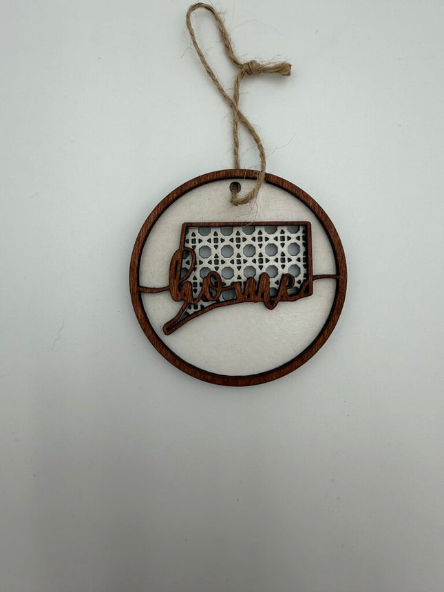 Connecticut Rattan Wood Ornament