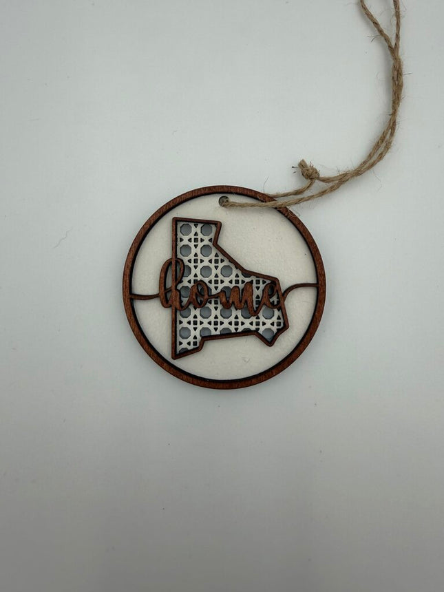 Rhode Island Rattan Wood Ornament