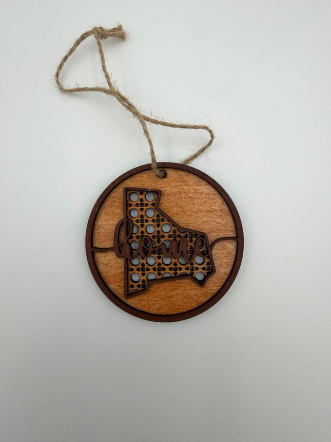 Rhode Island Rattan Wood Ornament