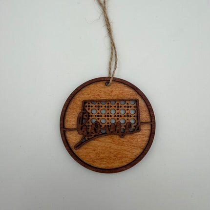 Connecticut Rattan Wood Ornament