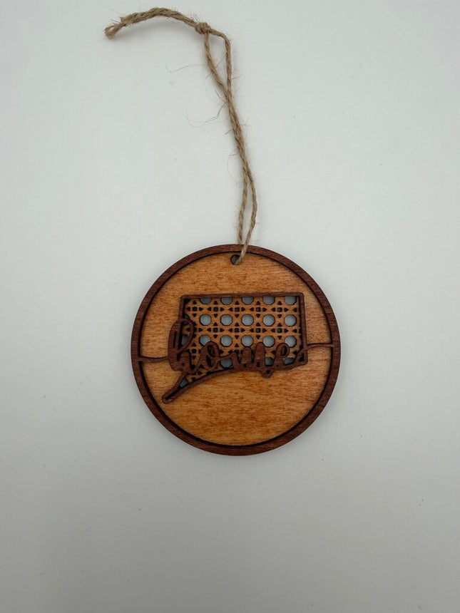 Connecticut Rattan Wood Ornament