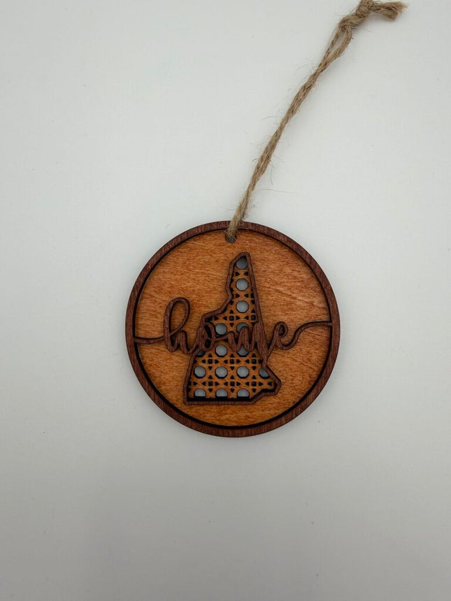 New Hampshire Rattan Wood Ornament