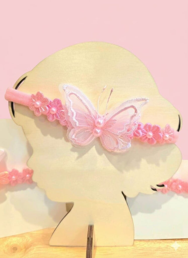 Pink Butterfly Baby Headband