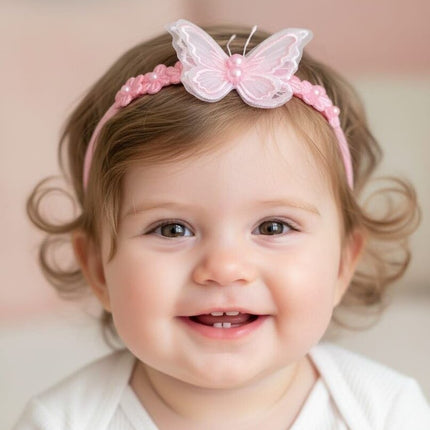 Pink Butterfly Baby Headband