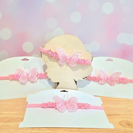 Pink Butterfly Baby Headband