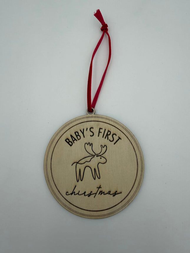 Baby&#39;s 1st X-Mas Wood Ornament