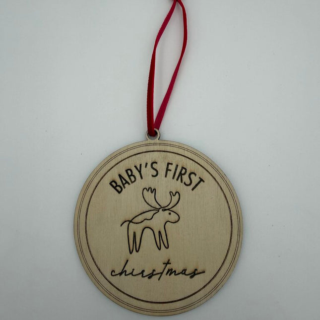 Baby's 1st X-Mas Wood Ornament