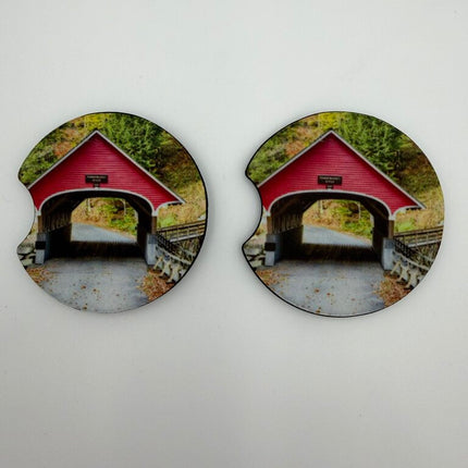 Covered Bridge Neoprene Car Coaster Set