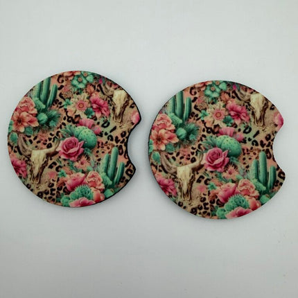 Western Girly Neoprene Car Coaster Set