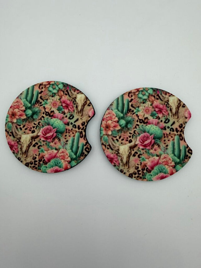 Western Girly Neoprene Car Coaster Set
