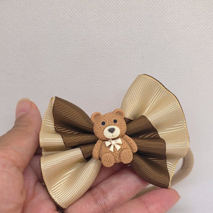 Elegant Brown & Blush Pearl Flower baby Headband