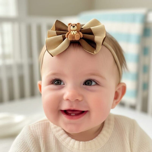 Teddy Bear Bow Headband