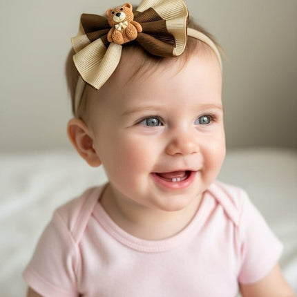Teddy Bear Bow Headband