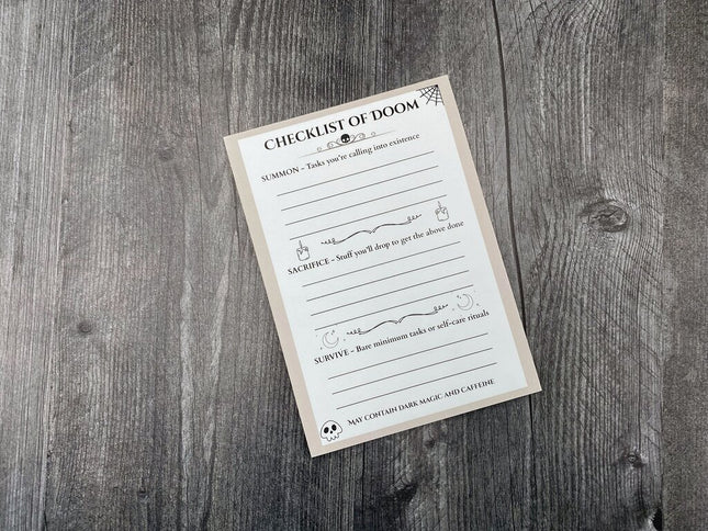 Checklist of Doom 5x7 Notepad