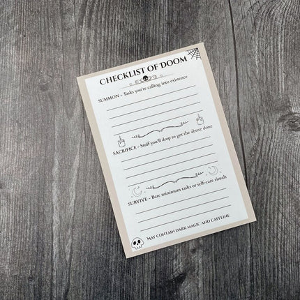Checklist of Doom 5x7 Notepad