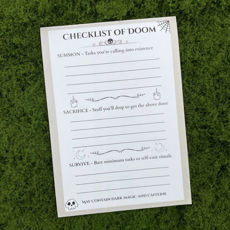 Checklist of Doom 5x7 Notepad
