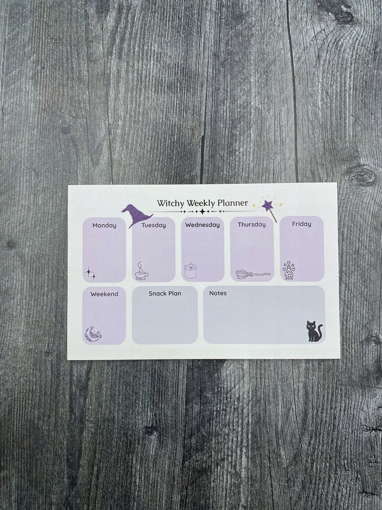 Witchy Weekly Planner 8.5x5.5 Inch Notepad