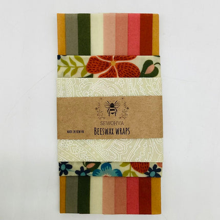 Beeswax Wraps 3 Pack Rainbow Flowers
