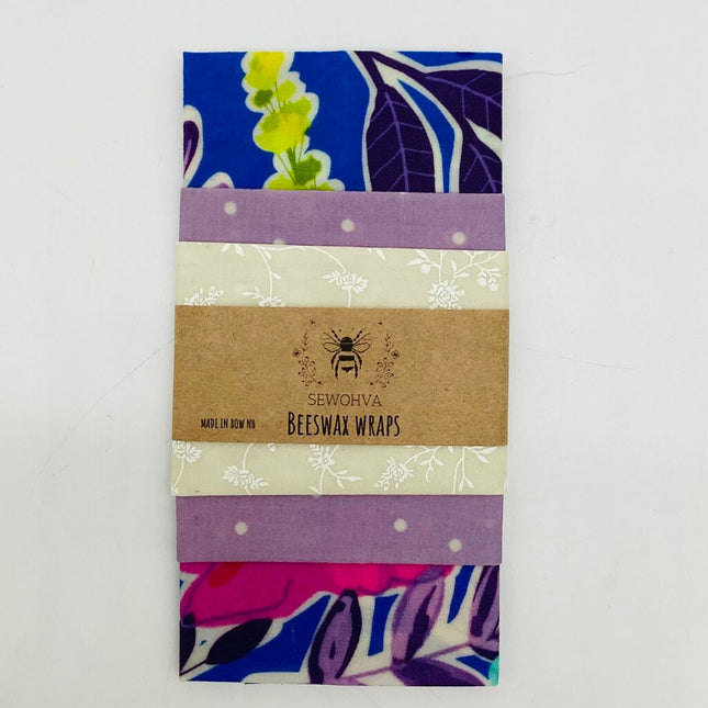 Beeswax Wraps 3Pack Blue Flowers