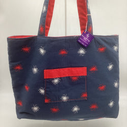 Blue /red &wh fireworks reversible tote - view 2