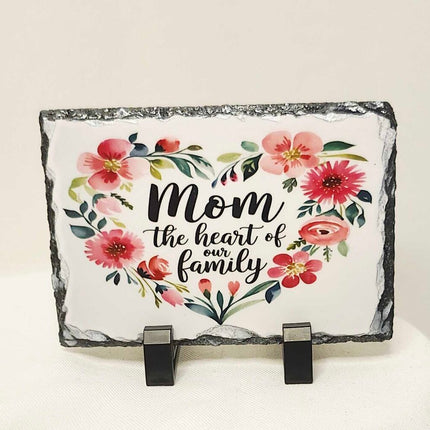 Shelf sitter- Heart of our family slate