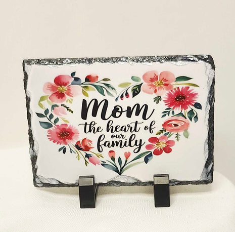 Shelf sitter- Heart of family slate