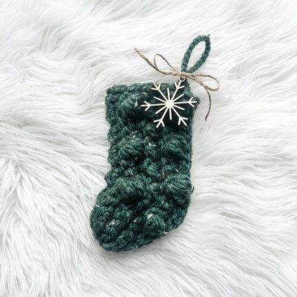 Crochet Mini Stocking in Kale