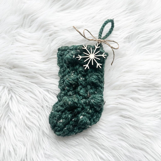 Crochet Mini Stocking in Kale