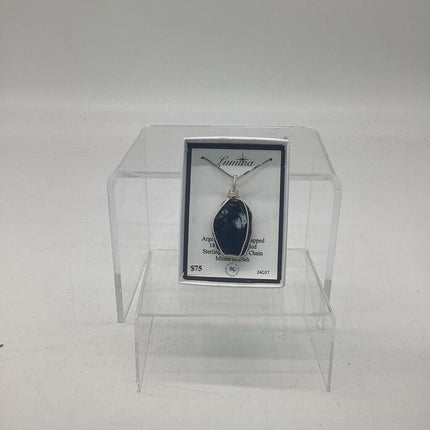 24O17 - Obsidian Argentium Wrapped 18" RPSS