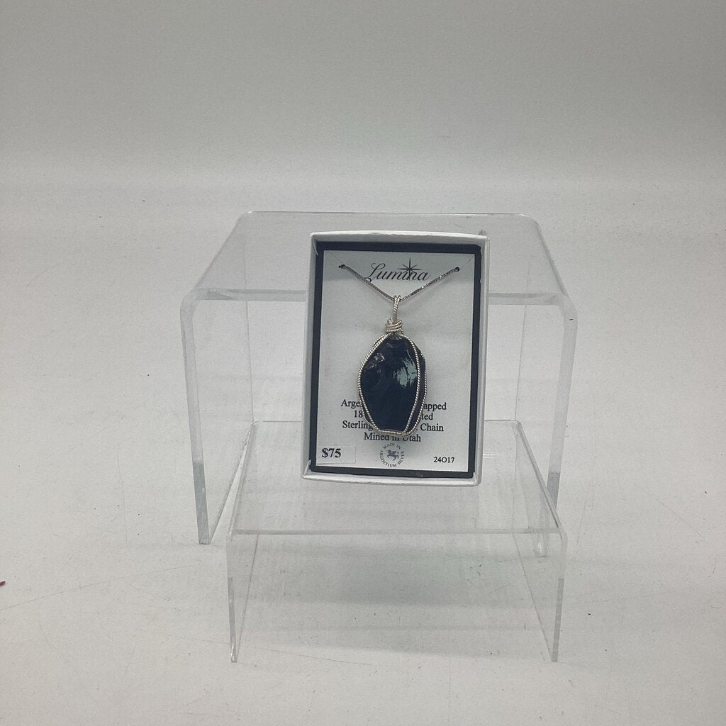 24O17 - Obsidian Argentium Wrapped 18" RPSS