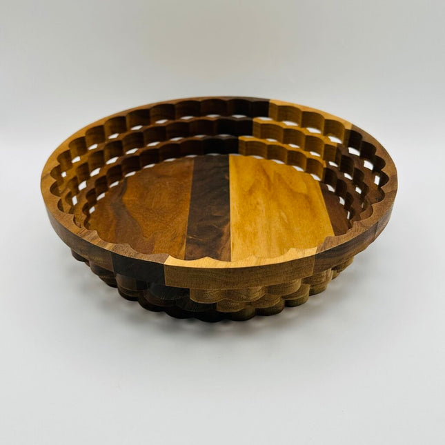 Walnut 3 tier Bowl 11"
