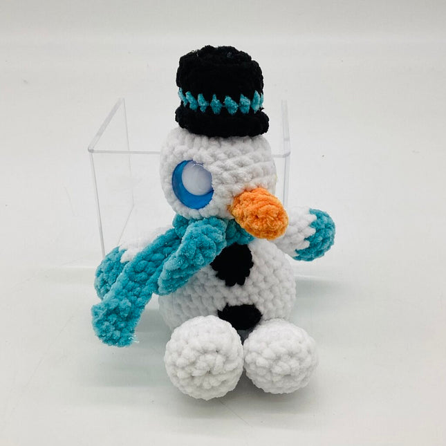 Snowman with Sparkly Blue Accents