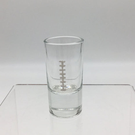 Football Stitch Shotglass Hand Painted, Heat Cured, Hand Wash