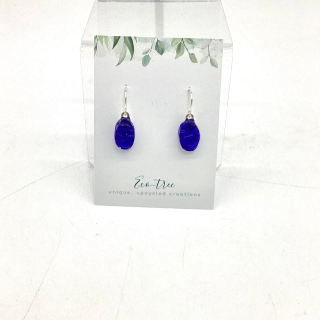 Blue Oval Earrings