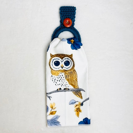 Hanging Towel Set - Owl with Blue Flowers