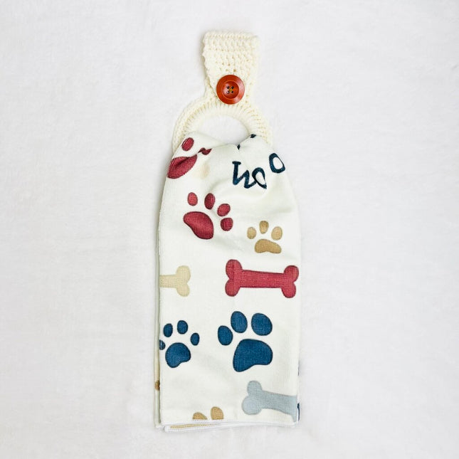 Hanging Towel Set - Dog Paws & Bones