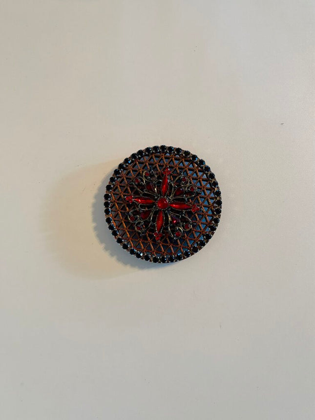 RED & BLACK FLOWER MAGNET