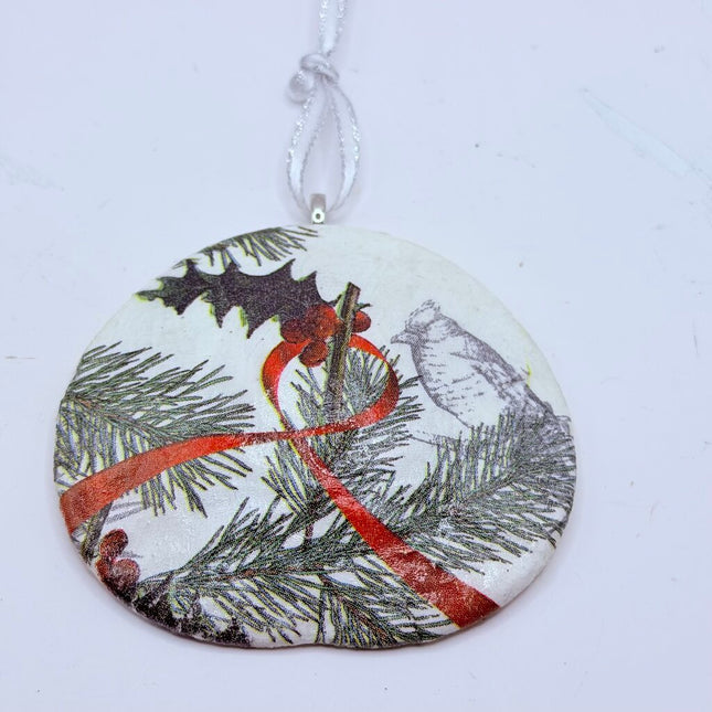 Cardinal Outline w/ Pine Sand dollar ornament ( Oregon, 30+ years ago)