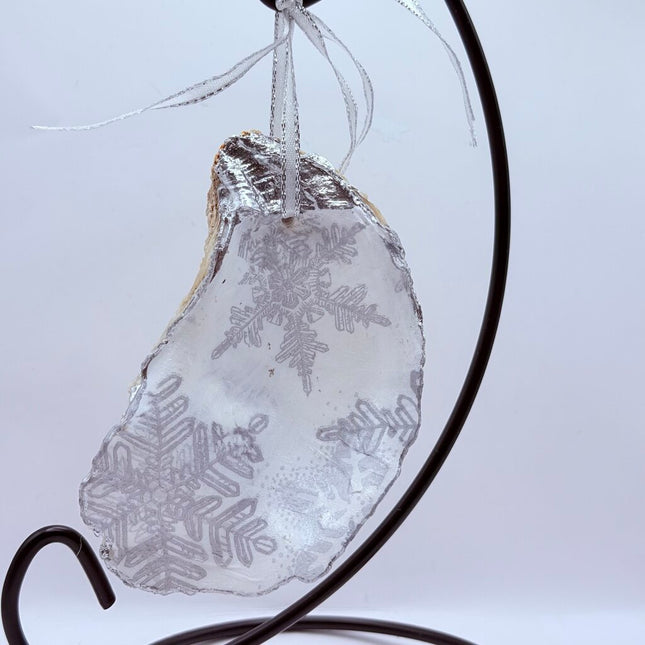 Silver Snowflake Oyster Ornament (Outer Banks, NC)