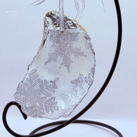 Silver Snowflake Oyster Ornament (Outer Banks, NC)