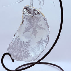 Silver Snowflake Oyster Ornament (Outer Banks, NC) - view 2