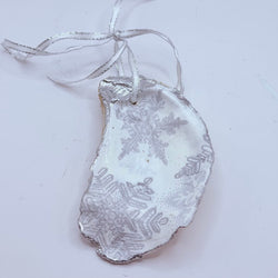 Silver Snowflake Oyster Ornament (Outer Banks, NC) - view 4