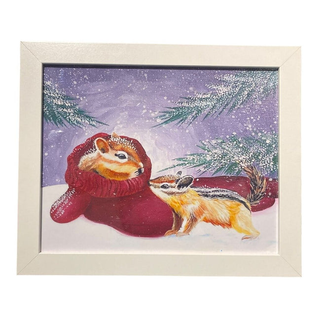 Cozy Chipmunks PRINT Framed