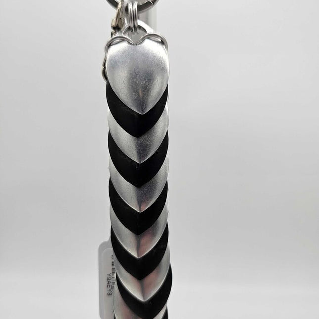 Black Silver Dragon Scale Fidget Keychain Long